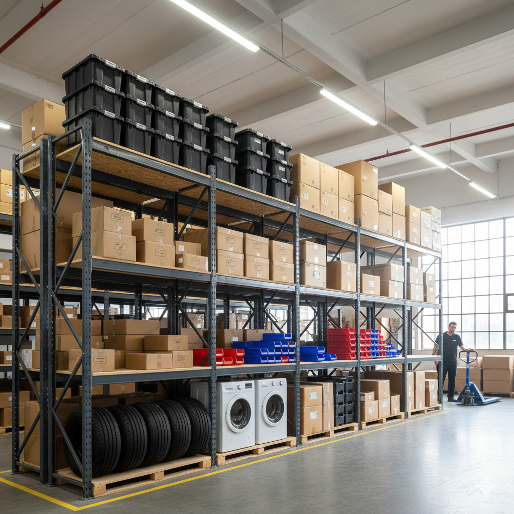 ชั้นเหล็กฉาก ชั้นวางของ ชั้นเหล็กวางของโกดัง