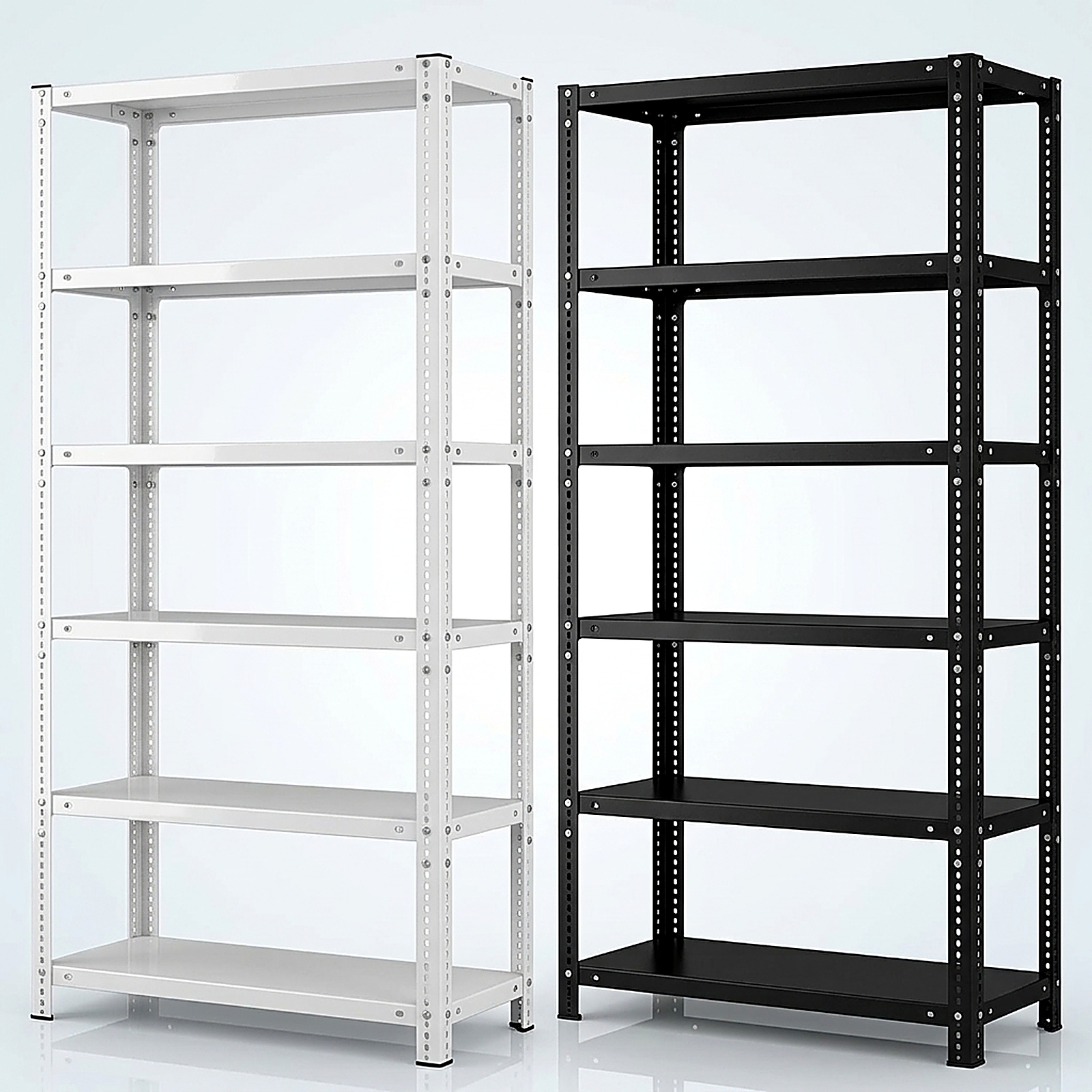 ชั้นวางของรุ่น 6 ชั้น โครงเหล็ก สูง 195 ซม. รับน้ำหนักได้ 30 กก. ต่อชั้น
